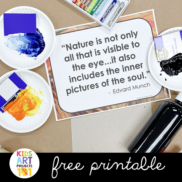 Free Printable Edvard Munch Quote Poster for Elementary Art Teachers