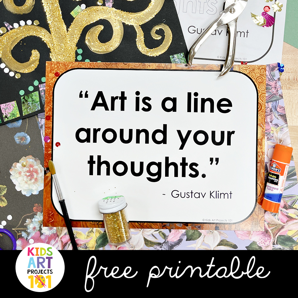 Free Printable Art Quote Poster-Klimt
