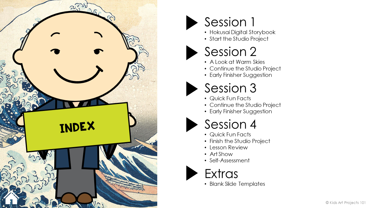 Hokusai Art Project for Kids- Index