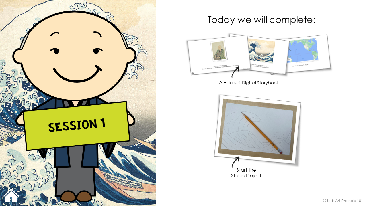 Hokusai Art Project for Kids- Session 1
