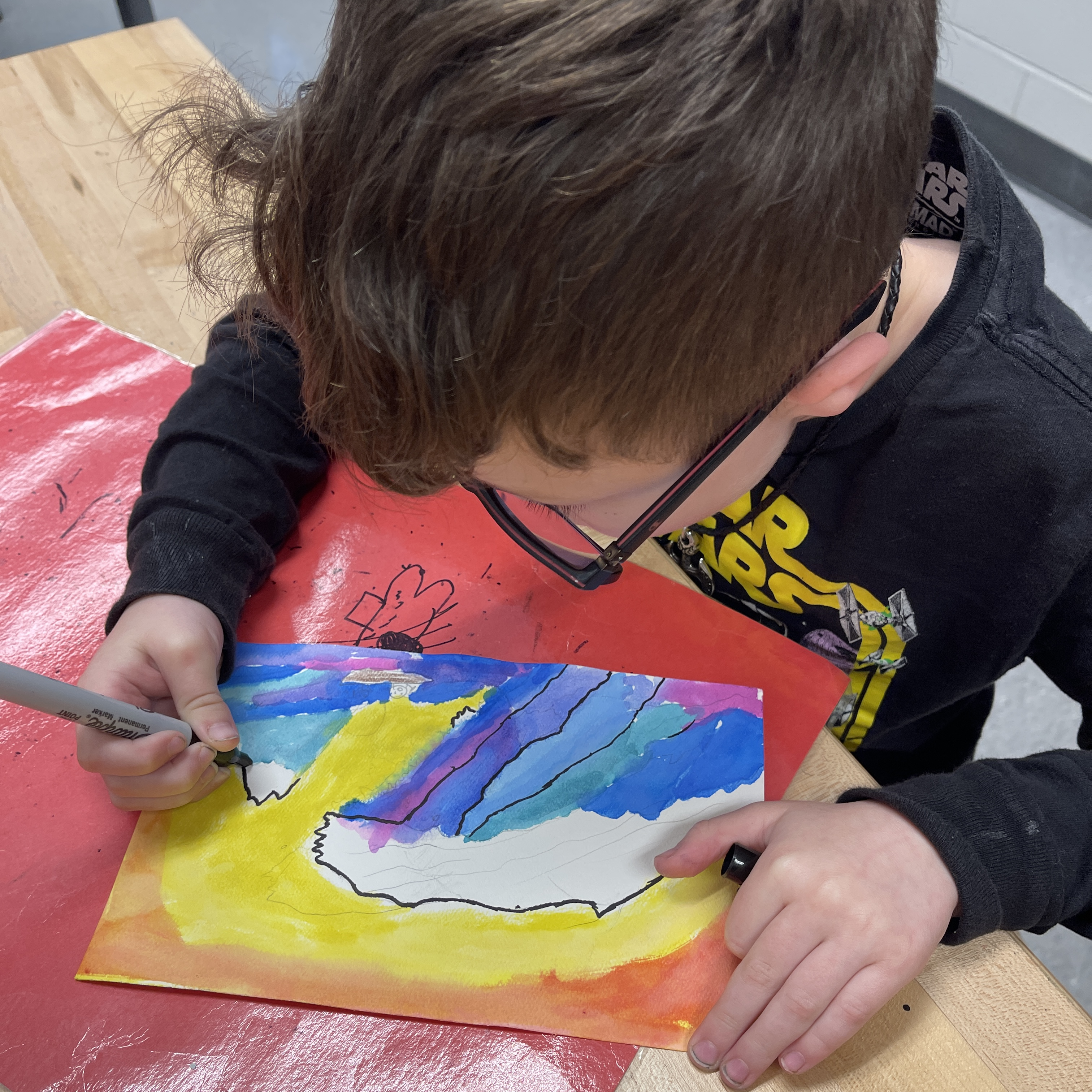 Student Work Sample-Hokusai The Great Wave Elementary Art Project