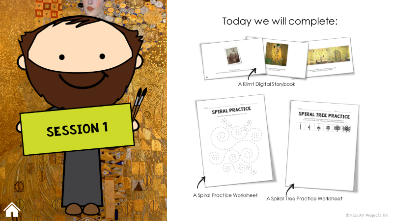 Klimt Art Project for Kids-Session 1