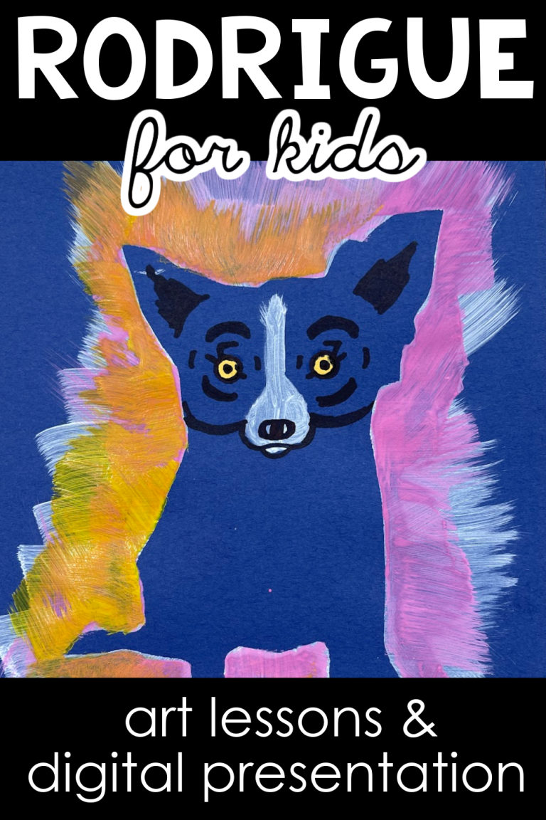 Rodrigue Blue Dog Pumpkin Art Project - Elementary Art Lessons and Digital Presentation for Kids